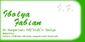 ibolya fabian business card